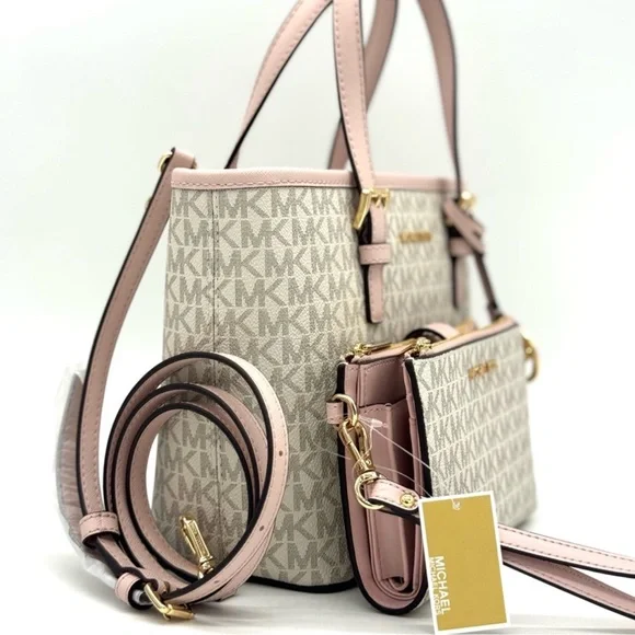 Michael Kors Jet Set Travel Extra-Small Top-Zip Tote Bag & Double Zip Wallet Set